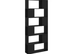 vidaXL Bücherregal Raumteiler Schwarz 80x24x186 cm Holzwerkstoff