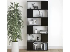 vidaXL Bücherregal Raumteiler Schwarz 80x24x186 cm Holzwerkstoff