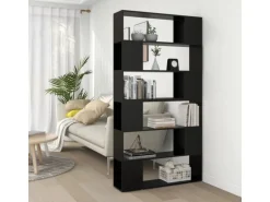 vidaXL Bücherregal Raumteiler Schwarz 100x24x188 cm