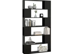 vidaXL Bücherregal Raumteiler Schwarz 100x24x188 cm