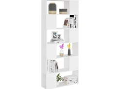 vidaXL Bücherregal Raumteiler Weiß 80x24x186 cm Holzwerkstoff