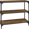 vidaXL Bücherregal Räuchereiche 80x33x70,5 cm Holzwerkstoff und Stahl