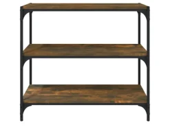 vidaXL Bücherregal Räuchereiche 80x33x70,5 cm Holzwerkstoff und Stahl