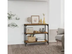 vidaXL Bücherregal Räuchereiche 80x33x70,5 cm Holzwerkstoff und Stahl