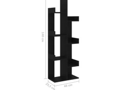 vidaXL Bücherregal Schwarz 48x25,5x140 cm Holzwerkstoff