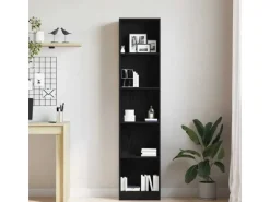 vidaXL Bücherregal Schwarz Eichen-Optik 40x24x176 cm Holzwerkstoff 862454