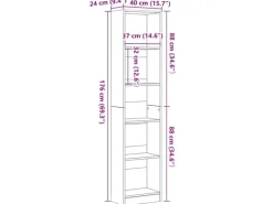 vidaXL Bücherregal Schwarz Eichen-Optik 40x24x176 cm Holzwerkstoff 862454