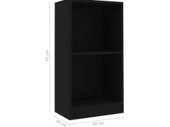 vidaXL Bücherregal Schwarz 40x24x75 cm Holzwerkstoff 800820