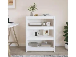 vidaXL Bücherregal Weiß 80x35x97 cm Massivholz Kiefer 821680