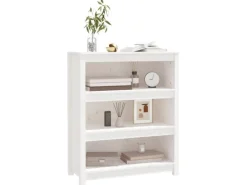vidaXL Bücherregal Weiß 80x35x97 cm Massivholz Kiefer 821680