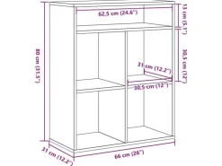 vidaXL Bücherregal Weiß 66x31x80 cm Holzwerkstoff 860292