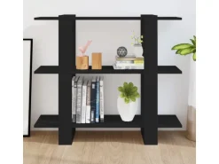 vidaXL Bücherregal/Raumteiler Schwarz 100×30×87 cm