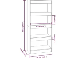 vidaXL Bücherregal/Raumteiler Weiß 60x30x135 cm Holzwerkstoff