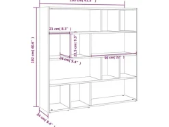 vidaXL Bücherregal/Raumteiler Schwarz 105x24x102 cm