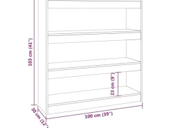 vidaXL Bücherregal/Raumteiler Weiß 100x30x103 cm