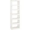 vidaXL Bücherregal/Raumteiler Weiß 60x30x199,5 cm Massivholz Kiefer