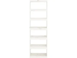 vidaXL Bücherregal/Raumteiler Weiß 60x30x199,5 cm Massivholz Kiefer