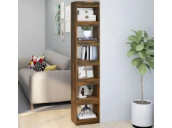 vidaXL Bücherregal/Raumteiler Räuchereiche 40x30x198 cm