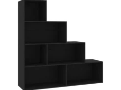 vidaXL Bücherregal/Raumteiler Schwarz 155x24x160 cm Holzwerkstoff 800658