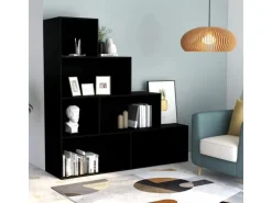 vidaXL Bücherregal/Raumteiler Schwarz 155x24x160 cm Holzwerkstoff 800658