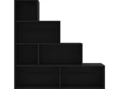 vidaXL Bücherregal/Raumteiler Schwarz 155x24x160 cm Holzwerkstoff 800658