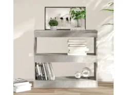 vidaXL Bücherregal/Raumteiler Betongrau 80x30x72 cm