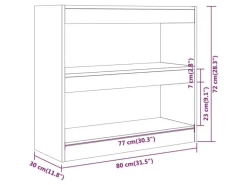 vidaXL Bücherregal/Raumteiler Sonoma-Eiche 80x30x72 cm