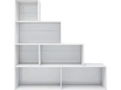 vidaXL Bücherregal/Raumteiler Hochglanz-Weiß 155x24x160 cm