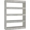 vidaXL Bücherregal/Raumteiler Betongrau 100x30x135 cm