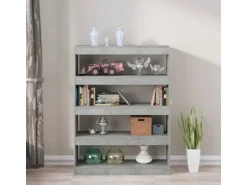 vidaXL Bücherregal/Raumteiler Betongrau 100x30x135 cm