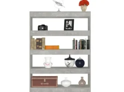 vidaXL Bücherregal/Raumteiler Betongrau 100x30x135 cm