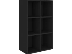 vidaXL Bücherregal/Sideboard Schwarz 66x30x98 cm Holzwerkstoff 800343