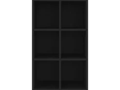 vidaXL Bücherregal/Sideboard Schwarz 66x30x98 cm Holzwerkstoff 800343