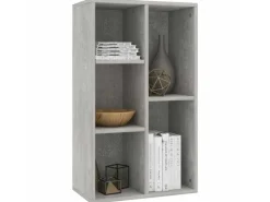 vidaXL Bücherregal/Sideboard Betongrau 50x25x80 cm Holzwerkstoff 800166