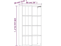 vidaXL Bücherregal/Sideboard Braun Eiche 66×30×130 cm Holzwerkstoff