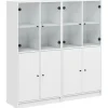 vidaXL Bücherschrank mit Türen 136x37x142 cm Holzwerkstoff Weiß
