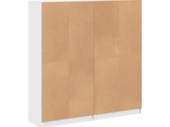 vidaXL Bücherschrank mit Türen 136x37x142 cm Holzwerkstoff Weiß
