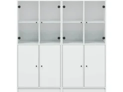 vidaXL Bücherschrank mit Türen 136x37x142 cm Holzwerkstoff Weiß