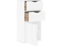 vidaXL Beistellschrank mit Schubladen ODDA Weiß Massivholz Kiefer 4103598