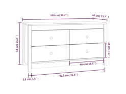 vidaXL Beistellschrank 100x40x54 cm Massivholz Kiefer 821774
