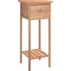 vidaXL Beistelltisch mit Schublade 25x25x60 cm Massivholz Nussbaum