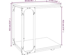 vidaXL Beistelltisch mit Rollen Sonoma 50x35x55,5 cm Holzwerkstoff