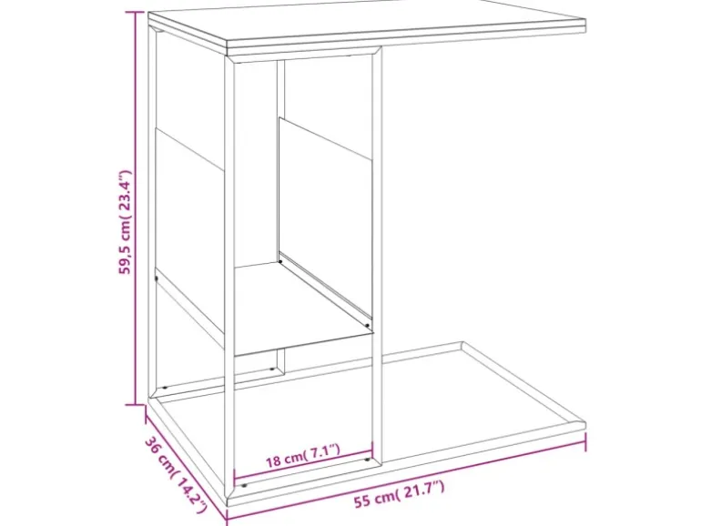 vidaXL Beistelltisch Weiß 55x36x59,5 cm Holzwerkstoff 343107