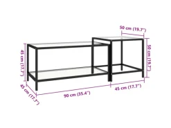 vidaXL Beistelltische 2 Stk. Hartglas Transparent