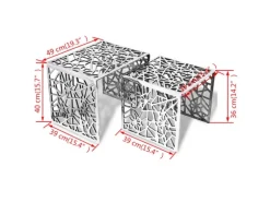 vidaXL Beistelltische 2 Stk. Quadratisch Silbern Aluminium