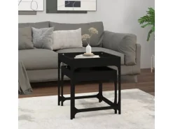 vidaXL Beistelltische 2 Stk. Schwarz Holzwerkstoff