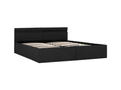 vidaXL Bett mit Bettkasten Hydraulisch LED Dunkelgrau Stoff 180x200 cm619367