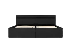 vidaXL Bett mit Bettkasten Hydraulisch LED Dunkelgrau Stoff 180x200 cm619367