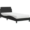 vidaXL Bett mit Matratze Schwarz 90x200 cm Kunstleder Modell 12007232