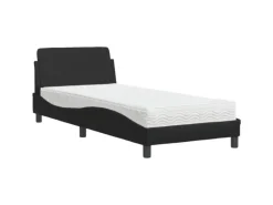 vidaXL Bett mit Matratze Schwarz 90x200 cm Kunstleder Modell 12007232